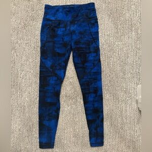 Sweaty Betty Power Leggings Blue Print Size US 6 High Rise